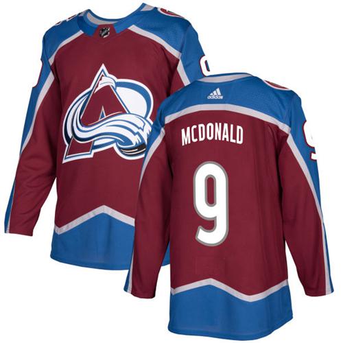 Adidas Avalanche #9 Lanny McDonald Burgundy Home Authentic Stitched Youth NHL Jersey - Click Image to Close